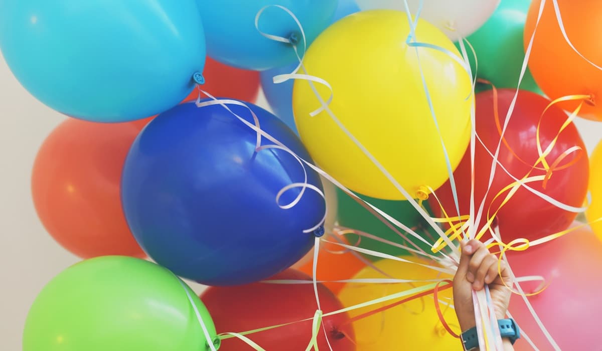 Festive birthday celebration with colorful balloons