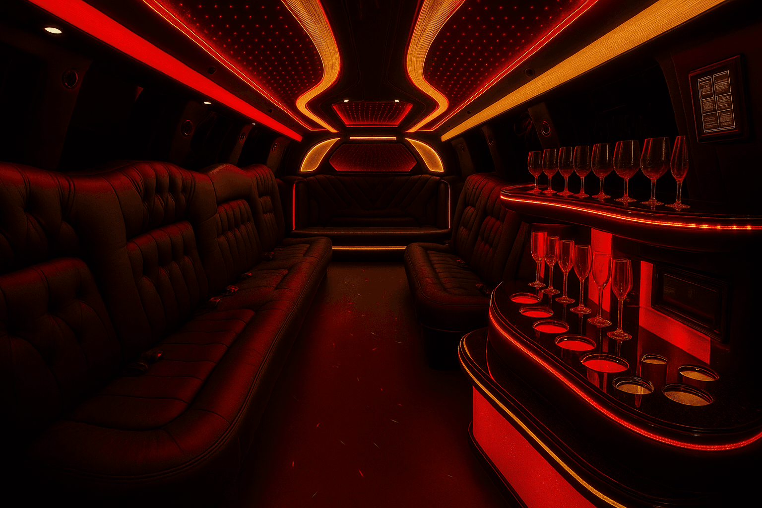 12 Passenger Limo interior example