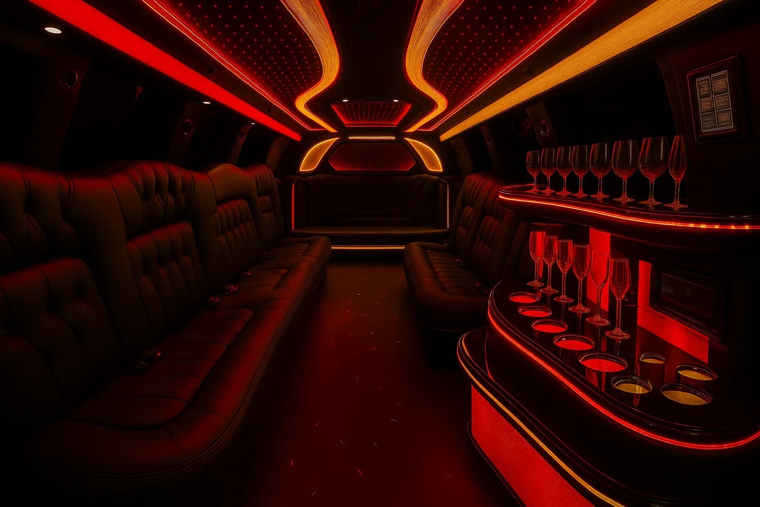 12 Passenger Limo interior example