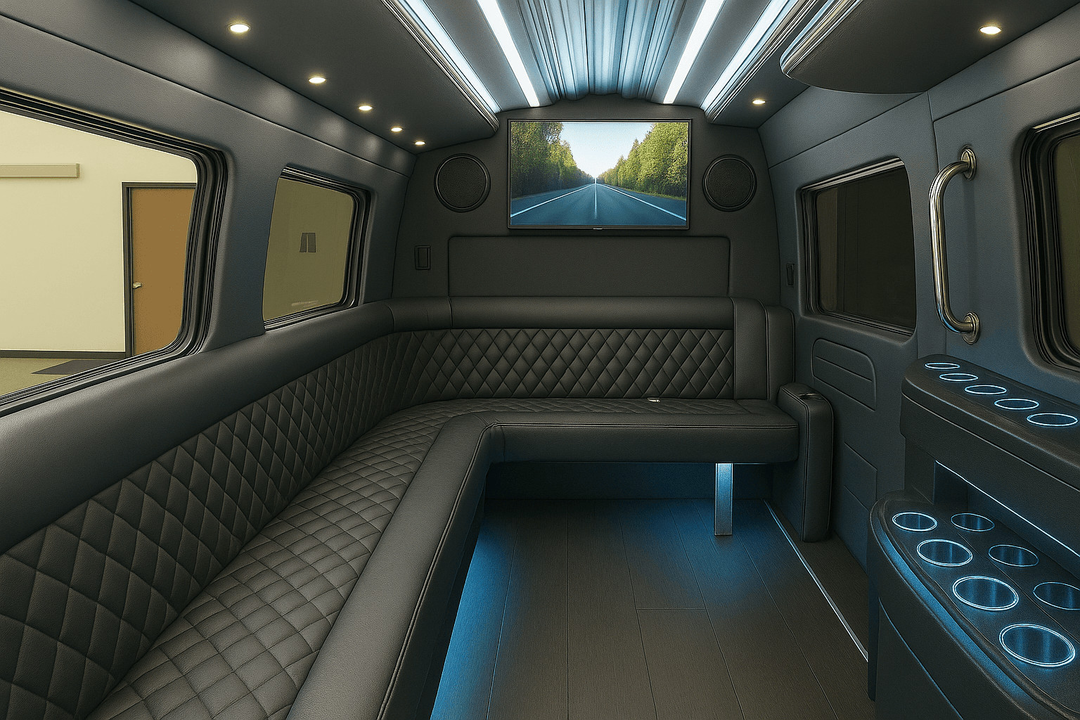 12 Passenger Limo Sprinter interior example