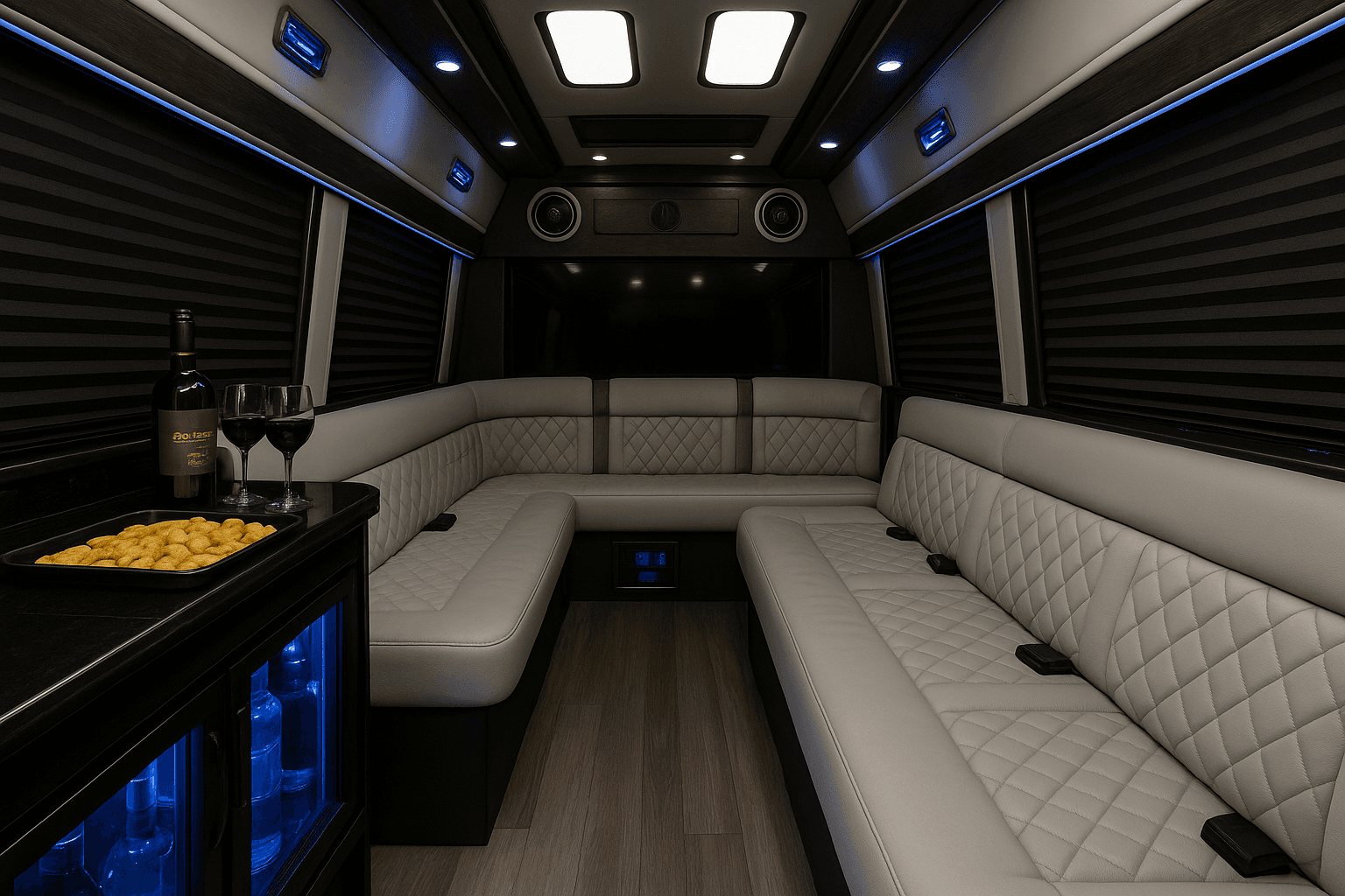 14 Passenger Limo Sprinter interior example