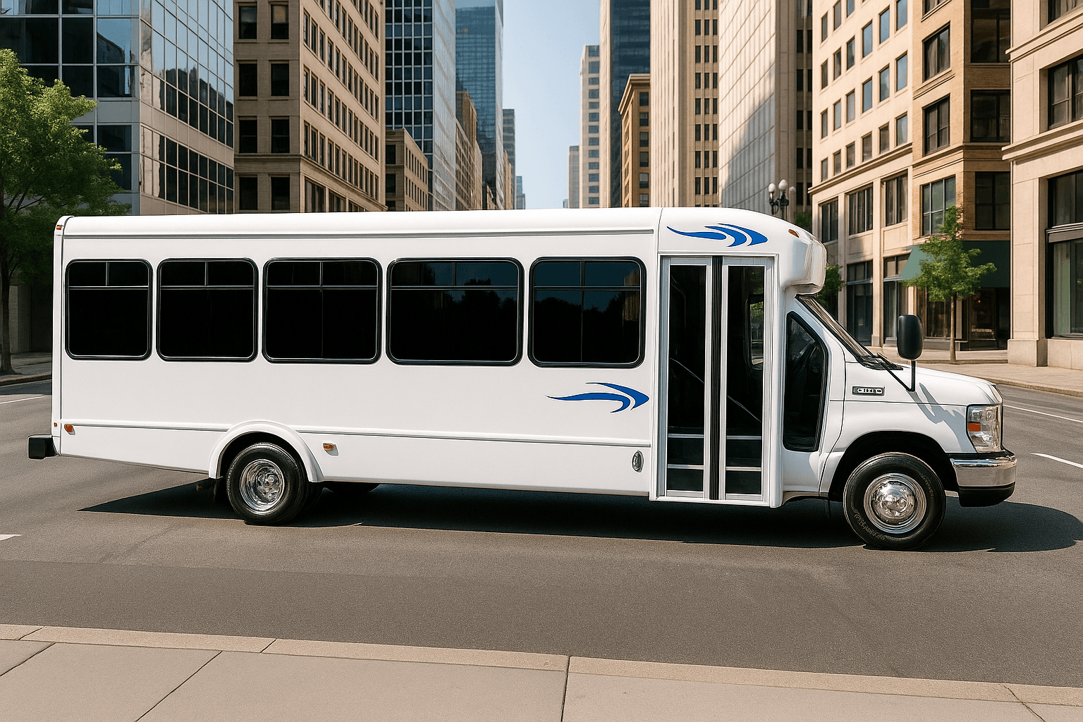 20 Passenger Coach Bus exterior example