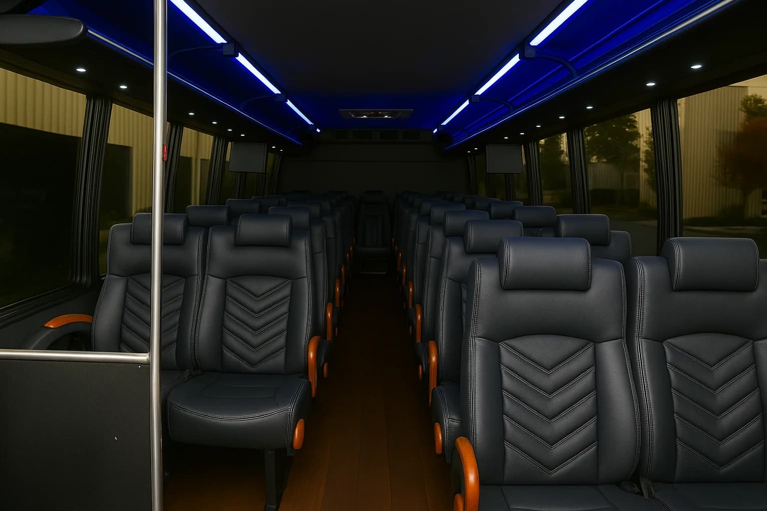 30 Passenger Coach Bus interior example