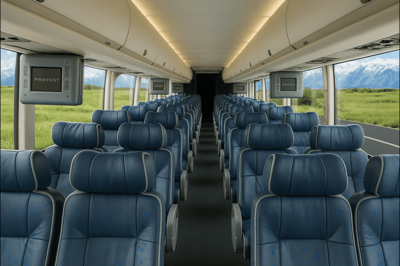 48 Passenger Coach Bus interior example