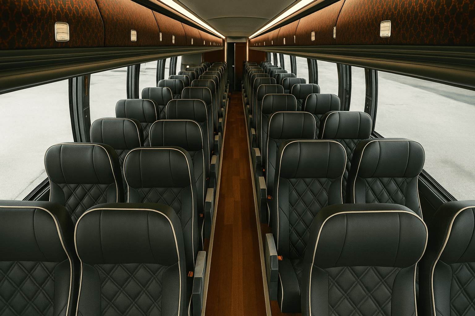 54 Passenger Coach Bus interior example