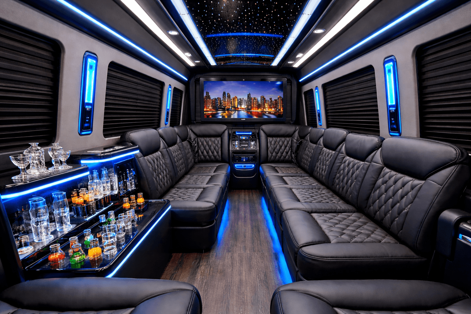 8 Passenger Limo Sprinter interior example