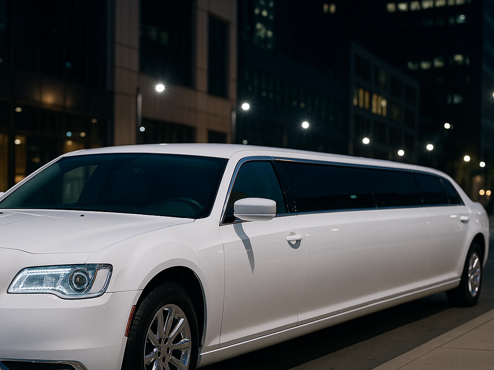 White limousine for formal-event cost context