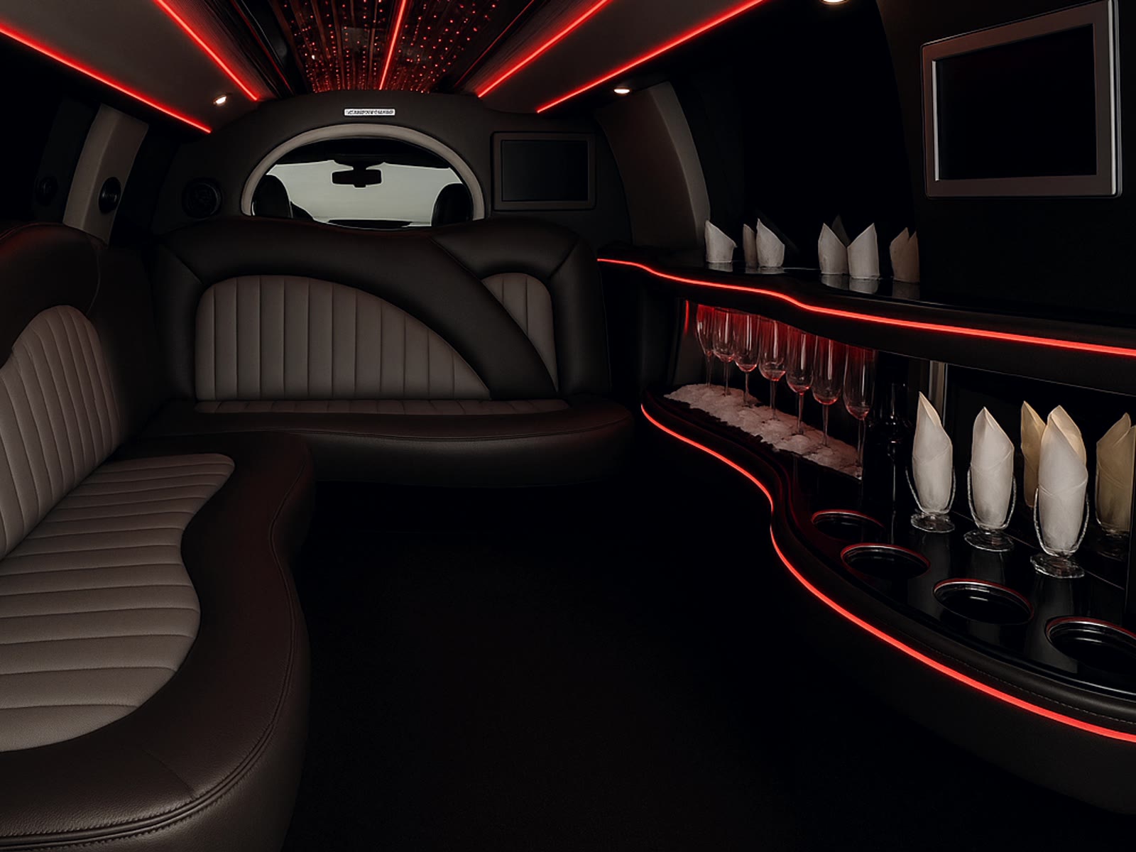 Limousine interior for formal planning guides