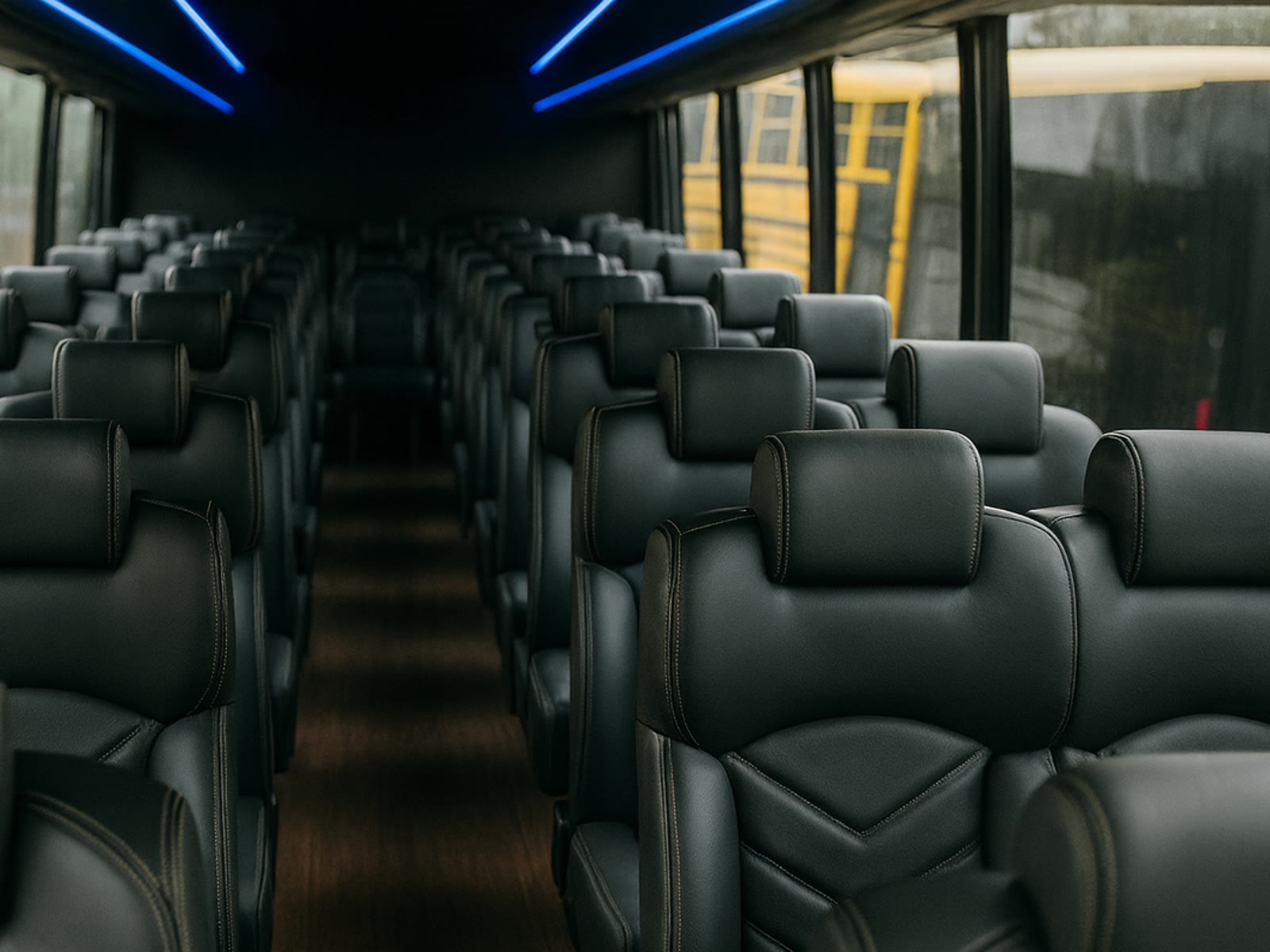 Coach interior for large-group planning guides