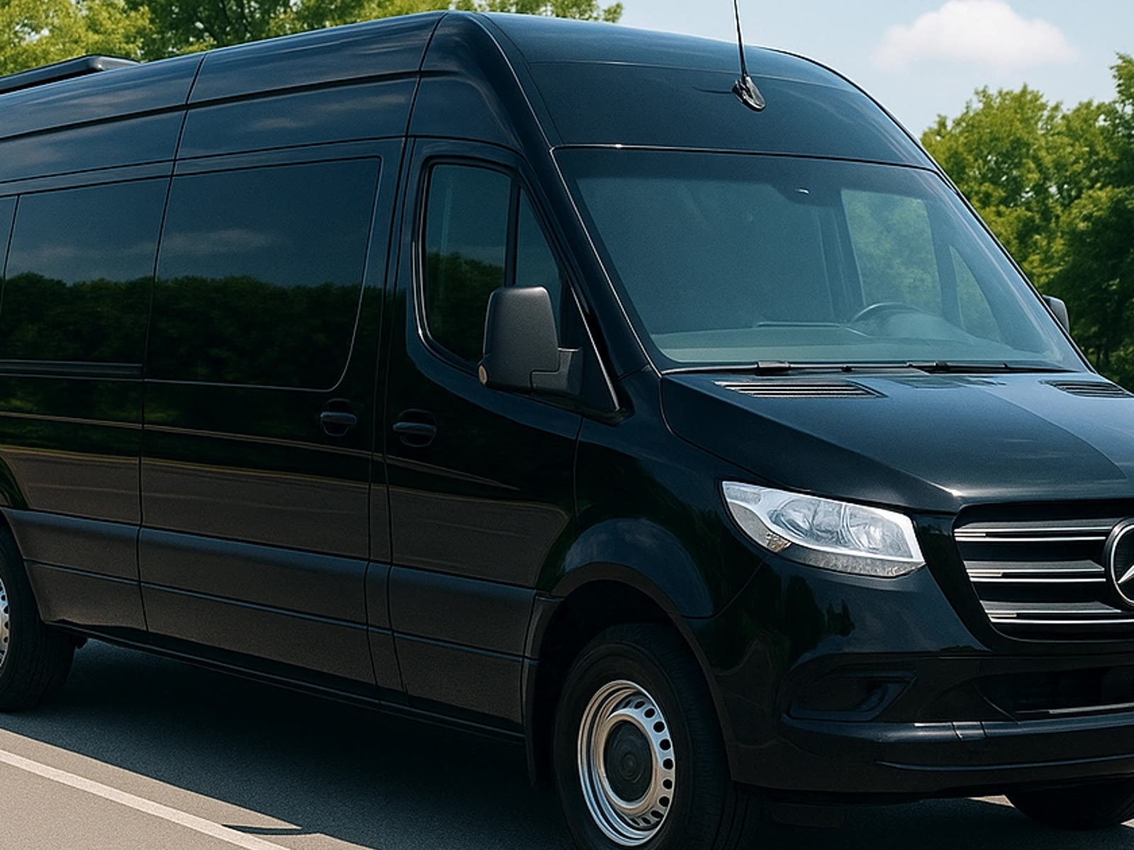 Executive sprinter exterior — compact group option on the homepage gallery
