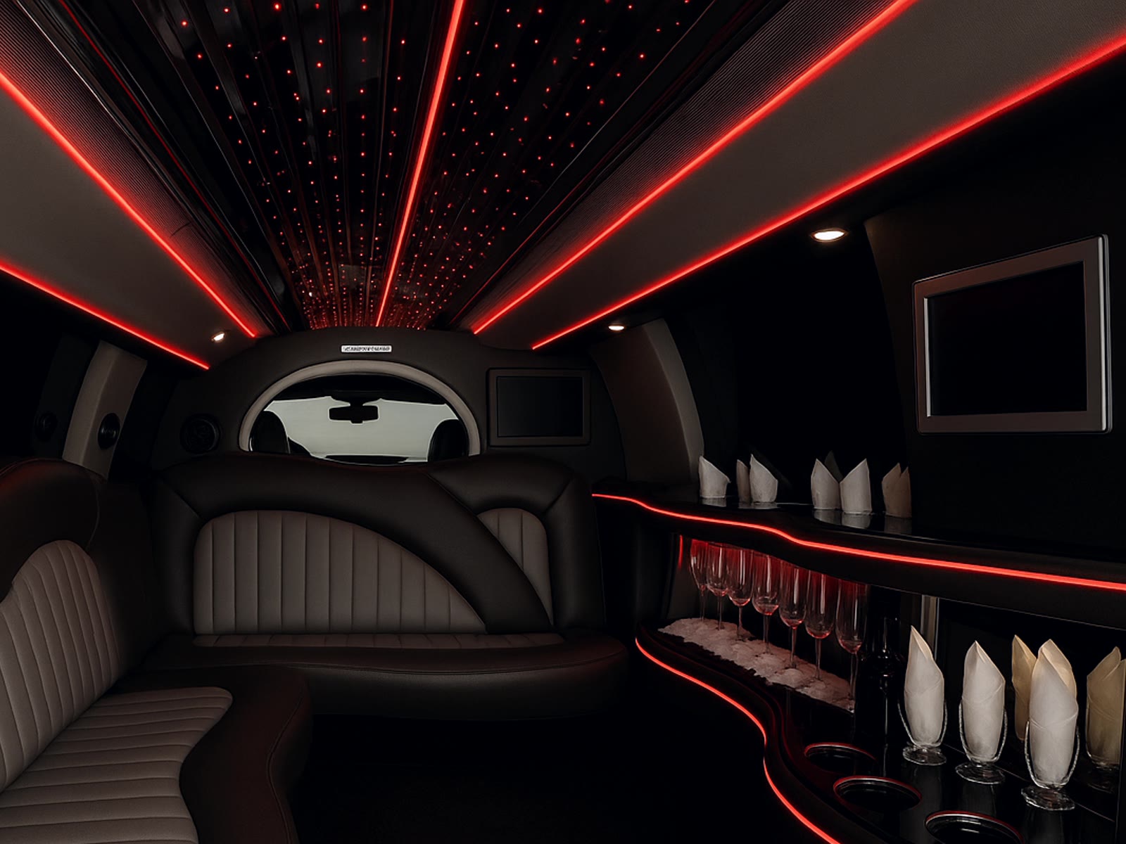 Limousine interior for formal quote scenarios
