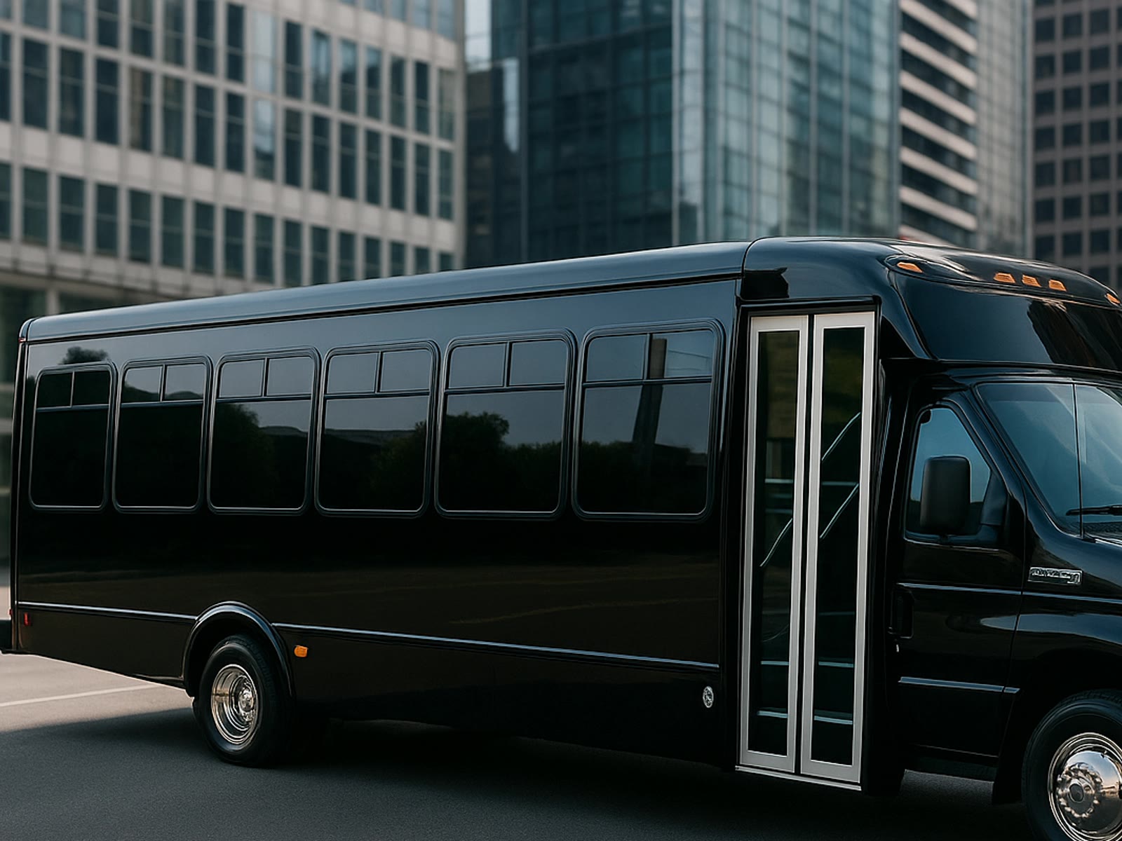 Mini coach exterior for seated charter scenarios